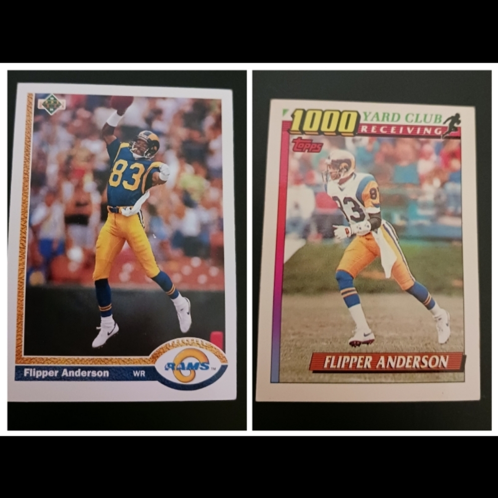 Flipper Anderson Rams Trading Card SET OF 2